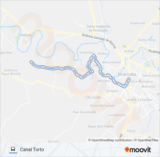 Mapa da linha 712 PAU D'ALINHO VIA JARDIM JUPIÁ de 