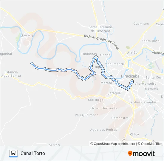 712 PAU D'ALINHO VIA JARDIM JUPIÁ  Line Map