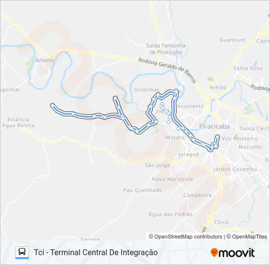 712 PAU D'ALINHO VIA JARDIM JUPIÁ  Line Map