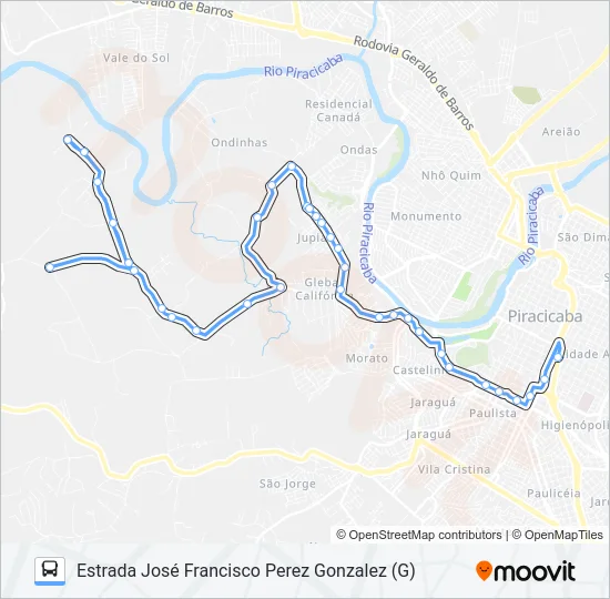 712 PAU D'ALINHO VIA JARDIM JUPIÁ  Line Map