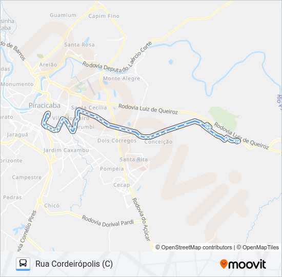 Mapa da linha 223 PARQUE PEÓRIA / TCI / TPI de 
