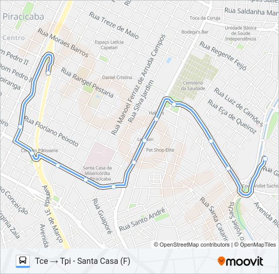 Mapa da linha 223 PARQUE PEÓRIA / TCI / TPI de 