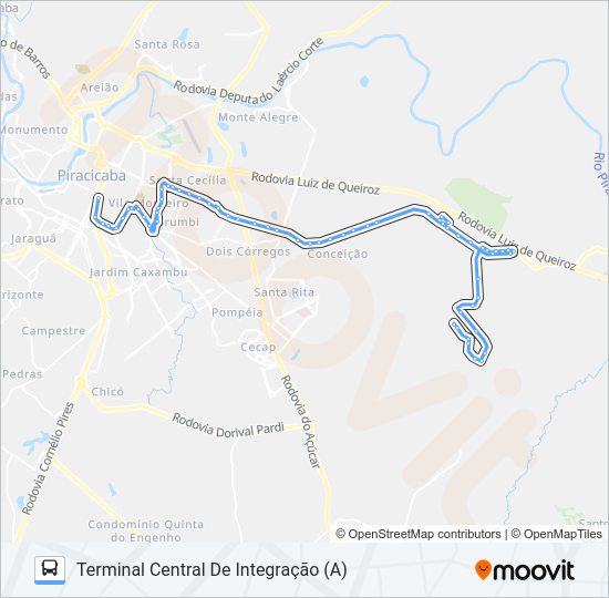 Mapa da linha 223 PARQUE PEÓRIA / TCI / TPI de 