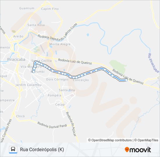 Mapa da linha 223 PARQUE PEÓRIA / TCI / TPI de 