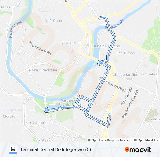 Mapa da linha 003 SÃO DIMAS de 