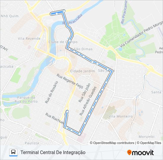 Mapa da linha 003 SÃO DIMAS de 