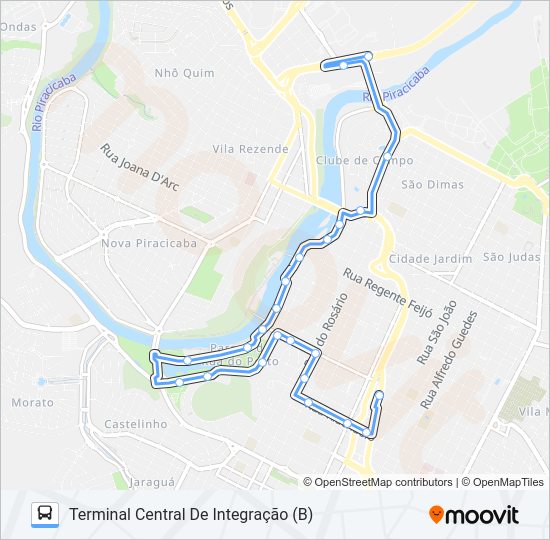 Mapa da linha 003 SÃO DIMAS de 