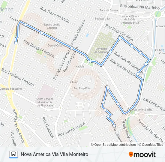 007 NOVA AMÉRICA  Line Map