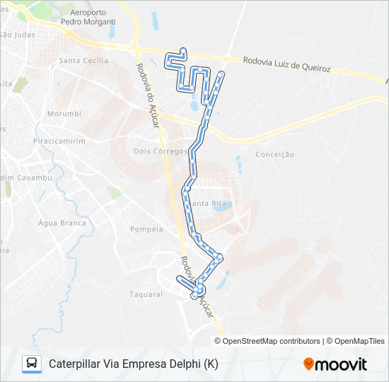 216 UNILESTE / CECAP VIA SÃO FRANCISCO  Line Map