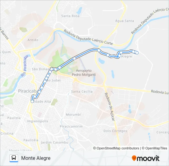021 MONTE ALEGRE VIA AV. CARLOS BOTELHO  Line Map