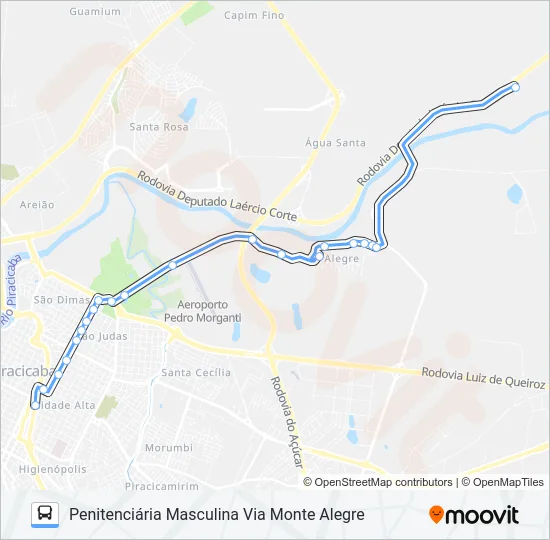 021 MONTE ALEGRE VIA AV. CARLOS BOTELHO  Line Map
