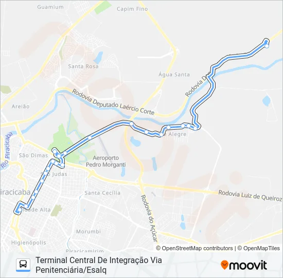 021 MONTE ALEGRE VIA AV. CARLOS BOTELHO  Line Map