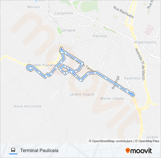 Mapa da linha 328 SÃO JORGE - TPA / TSJ de 