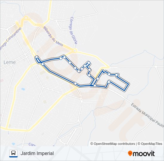 Mapa da linha 02 TERMINAL <->ITAMARATY VIA JARDIM IMPERIAL de ônibus