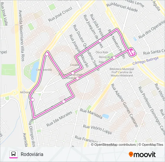 05 TERMINAL <-> RODOVIÁRIA Bus Line Map