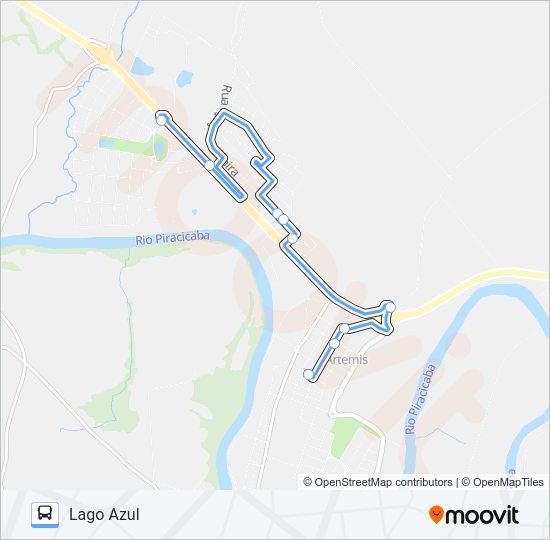 Mapa da linha 403 LAGO AZUL/ CONEXÃO ARTEMIS de 