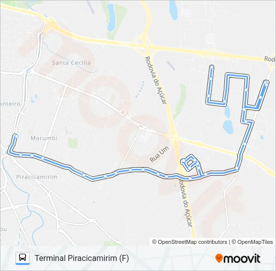 211 UNILESTE / TPI Bus Line Map