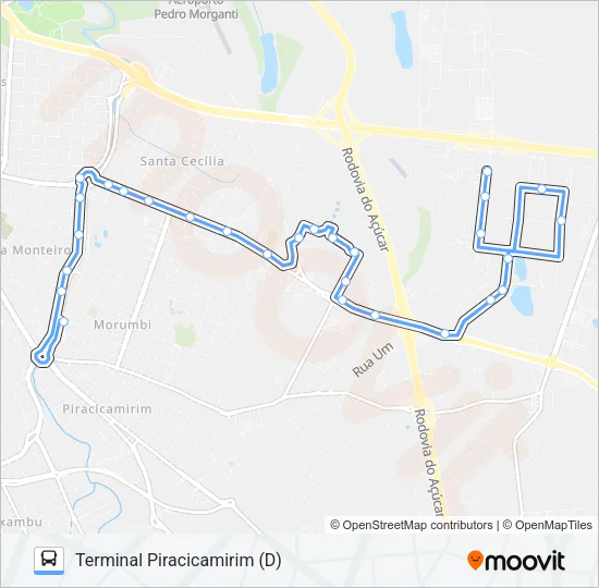 211 UNILESTE / TPI Bus Line Map