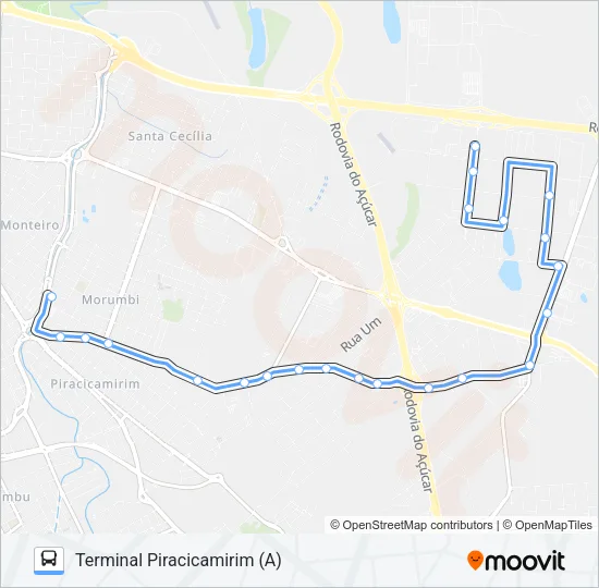 211 UNILESTE / TPI Bus Line Map