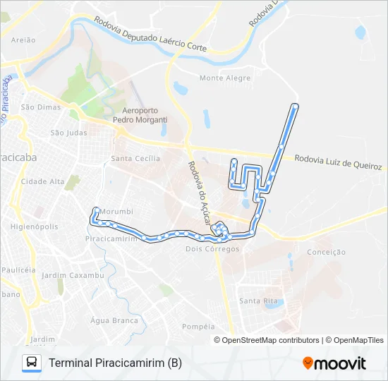 211 UNILESTE / TPI Bus Line Map