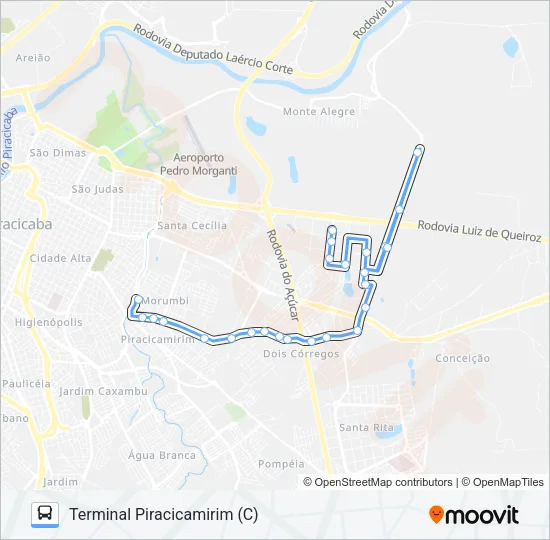 211 UNILESTE / TPI Bus Line Map
