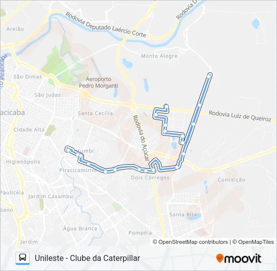 211 UNILESTE / TPI Bus Line Map