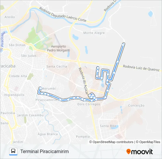 211 UNILESTE / TPI Bus Line Map