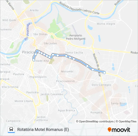 210 UNILESTE / CENTRO Bus Line Map