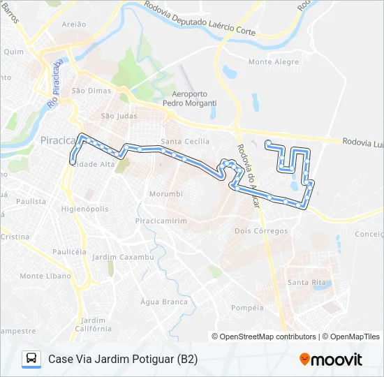 210 UNILESTE / CENTRO Bus Line Map