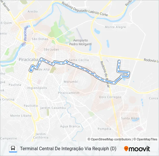 210 UNILESTE / CENTRO Bus Line Map
