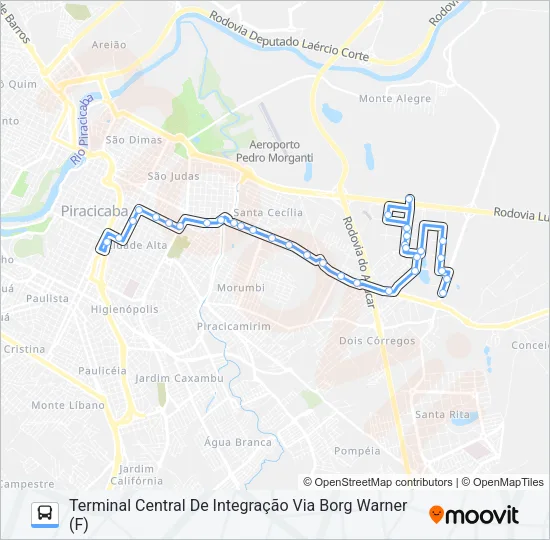 210 UNILESTE / CENTRO Bus Line Map