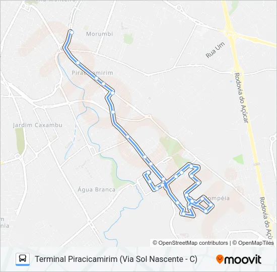 220 SOL NASCENTE / TCI VIA TPI Bus Line Map