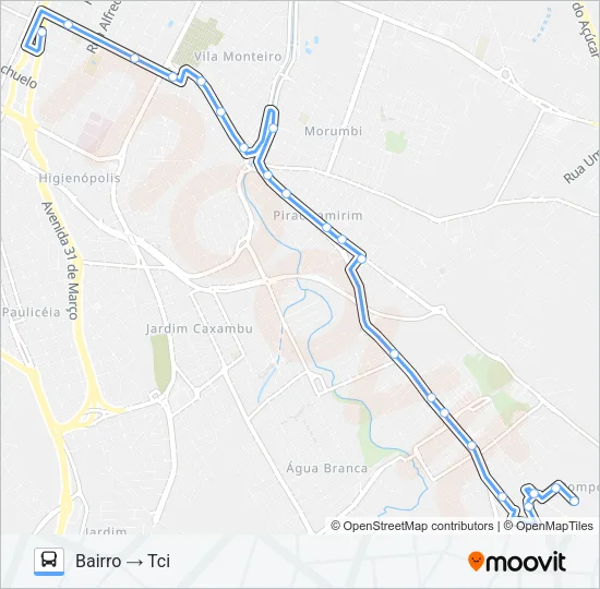 220 SOL NASCENTE / TCI VIA TPI Bus Line Map