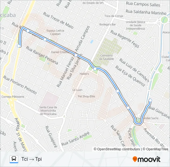 220 SOL NASCENTE / TCI VIA TPI Bus Line Map