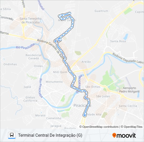 Mapa da linha 126 BOSQUES DO LENHEIRO de ônibus