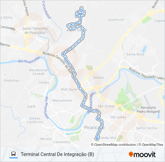 Mapa da linha 126 BOSQUES DO LENHEIRO de ônibus