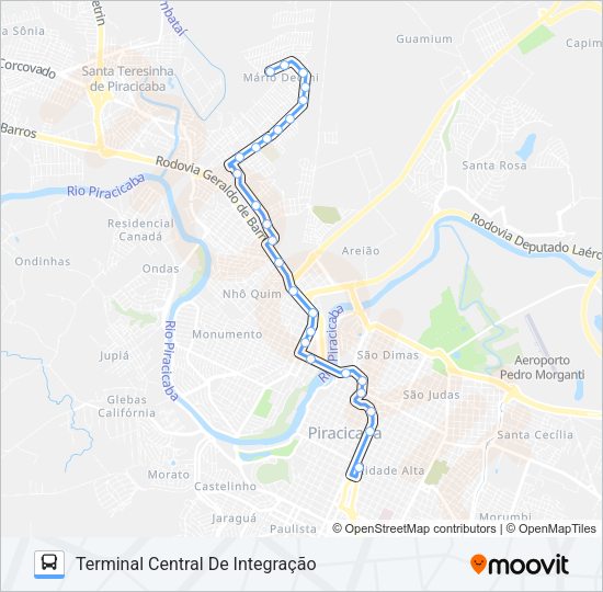 Mapa da linha 126 BOSQUES DO LENHEIRO de ônibus