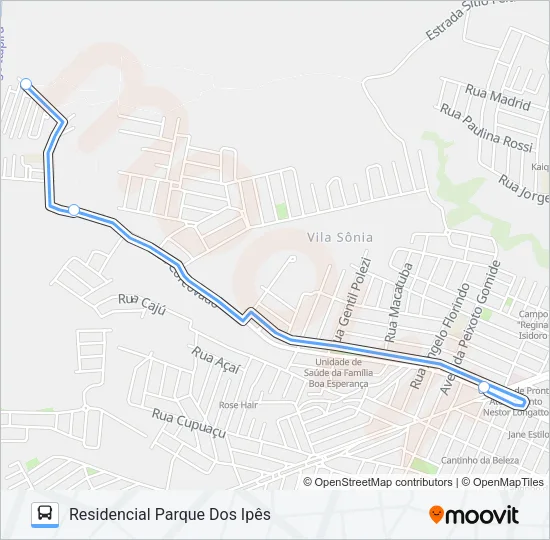 414 RESIDENCIAL PIRACICABA Bus Line Map