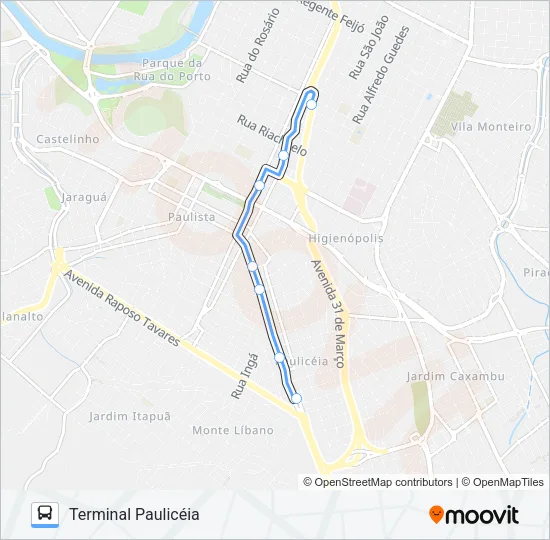 301 PAULICÉIA / TCI Bus Line Map