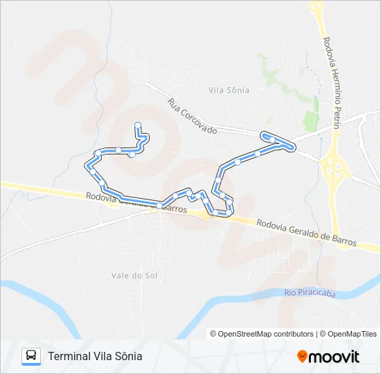 402 PARQUE PIRACICABA / TVS Bus Line Map