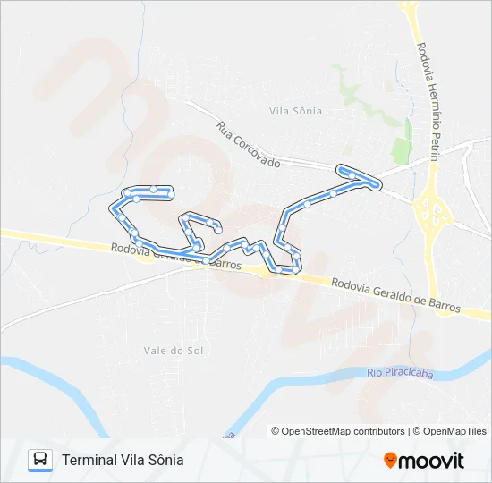 402 PARQUE PIRACICABA / TVS Bus Line Map