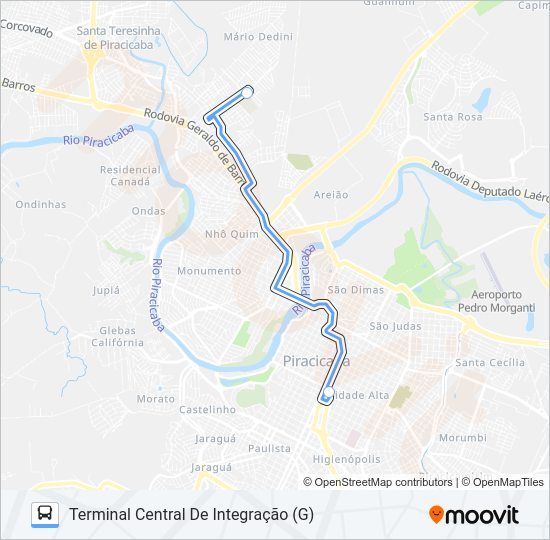 Mapa da linha 120 MÁRIO DEDINI de ônibus