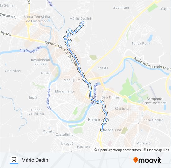Mapa da linha 120 MÁRIO DEDINI de ônibus