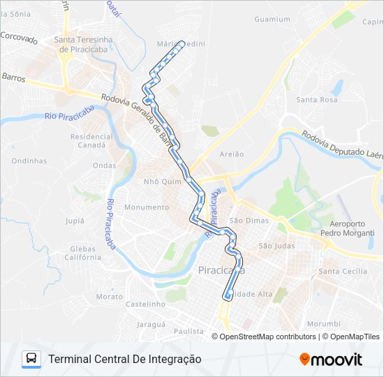 Mapa da linha 120 MÁRIO DEDINI de ônibus