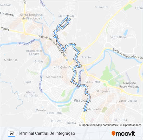 Mapa da linha 120 MÁRIO DEDINI de ônibus