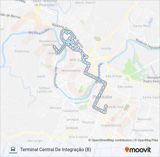 Mapa da linha 106 ALGODOAL de ônibus