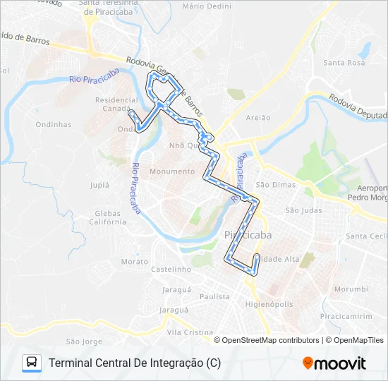 106 ALGODOAL Bus Line Map