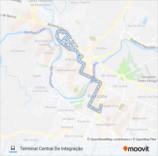 Mapa da linha 106 ALGODOAL de ônibus