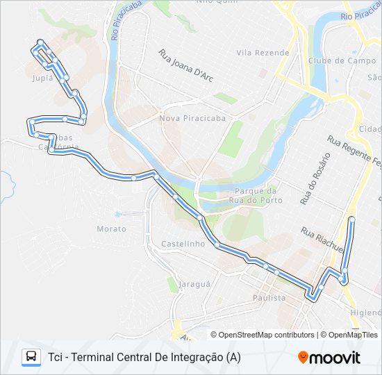 Mapa da linha 701 JARDIM JUPIÁ VIA AVENIDA DR. PAULO DE MORAES de ônibus