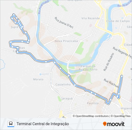 Mapa da linha 701 JARDIM JUPIÁ VIA AVENIDA DR. PAULO DE MORAES de ônibus